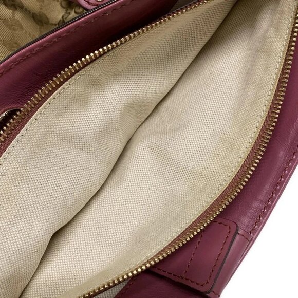 Auth GUCCI Sukey, GG Pattern 296835 Beige Dark Brown Pink Jacquard Leather - Picture 16 of 16